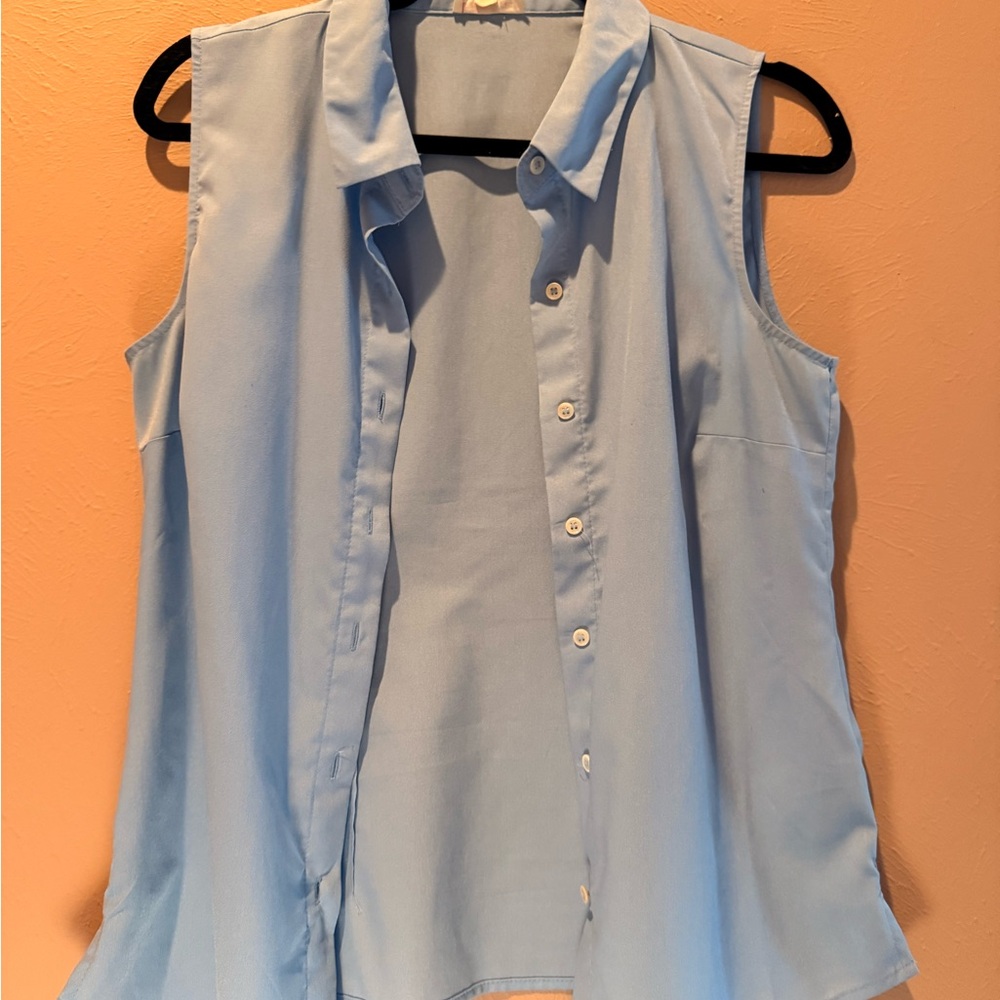 Sleeveless Light Blue Women's Top